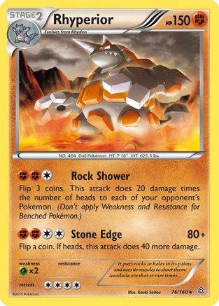 Rhyperior (/160) Reverse Holofoil [XY: Primal Clash] Pokemon Single Pokémon
