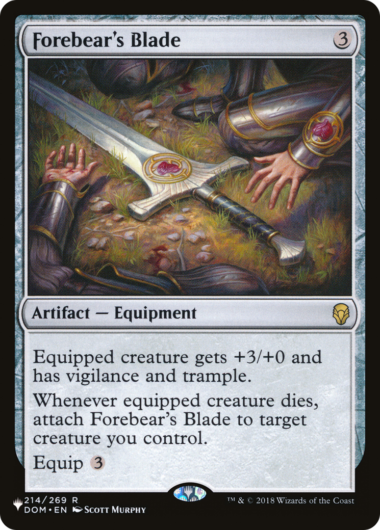 Forebear's Blade (LIST-DOM-214) [Mystery Booster] The List MTG Single Wizards of the Coast