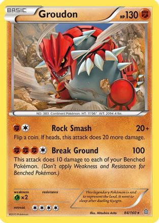 Groudon (84/160) Reverse Holofoil [XY: Primal Clash] Pokemon Single Pokémon