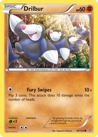 Drilbur (/160) Reverse Holofoil [XY: Primal Clash] Pokemon Single Pokémon