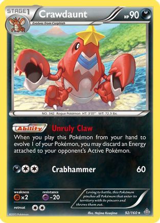 Crawdaunt (/160) Reverse Holofoil [XY: Primal Clash] Pokemon Single Pokémon