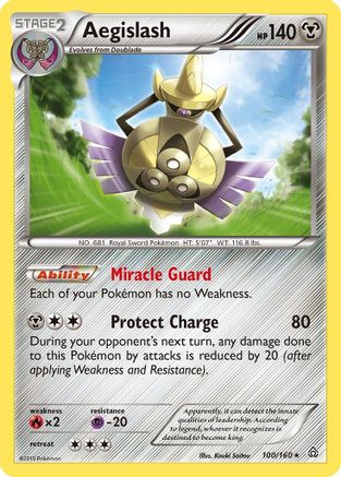 Aegislash (100/160) - [XY: Primal Clash] Reverse Holofoil Pokemon Single Pokémon
