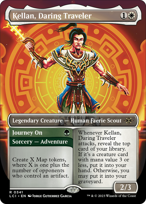 Kellan, Daring Traveler (LCI-341) [The Lost Caverns of Ixalan] (Borderless) Foil MTG Single Wizards of the Coast
