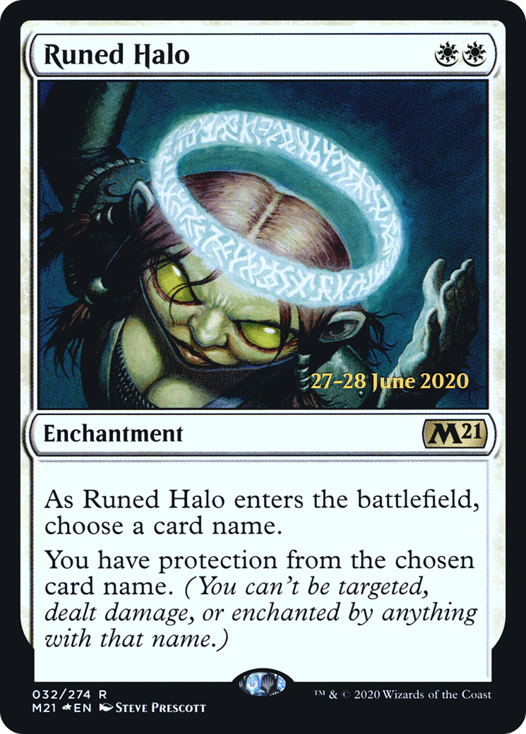 Runed Halo (PRE-32S) [Core Set 2021 Promos] Foil MTG Single Wizards of the Coast