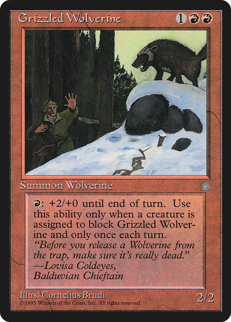 Grizzled Wolverine (ICE-192) [Ice Age] MTG Single Wizards of the Coast