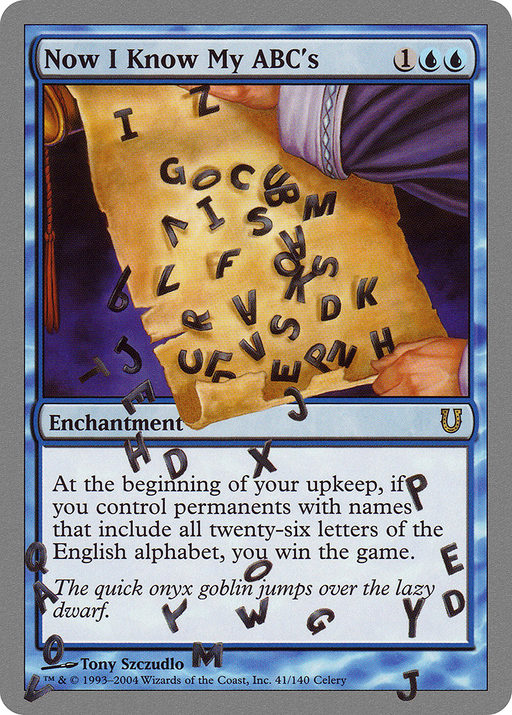 Now I Know My ABC's (UNH-041) [Unhinged] Foil MTG Single Wizards of the Coast
