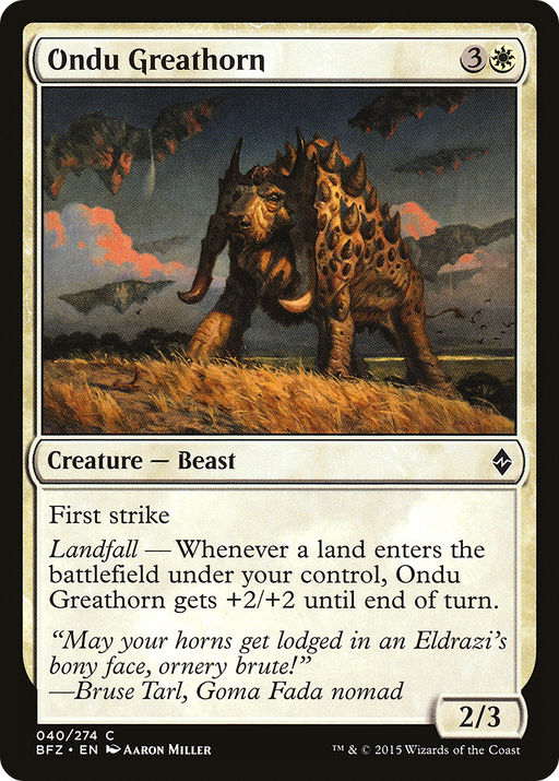 Ondu Greathorn (BFZ-040) [Battle for Zendikar] Foil MTG Single Wizards of the Coast