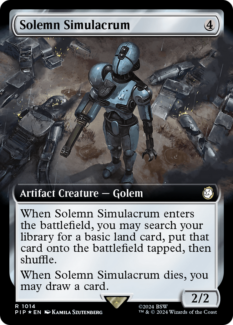 Solemn Simulacrum (Surge Foil) (PIP-1014) [Fallout] (Extended Art) Foil MTG Single Wizards of the Coast