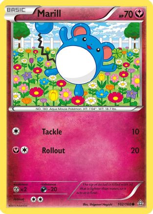 Marill (102/160) Reverse Holofoil [XY: Primal Clash] Pokemon Single Pokémon