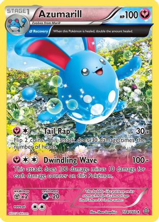 Azumarill (Alpha) (104/160) - [XY: Primal Clash] Holofoil Pokemon Single Pokémon