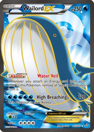 Wailord EX (147 Full Art) 147/160 Holofoil [XY: Primal Clash] Pokemon Single Pokémon