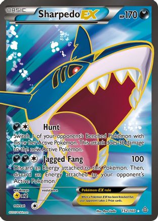 Sharpedo EX (152 Full Art) 152/160 Holofoil [XY: Primal Clash] Pokemon Single Pokémon