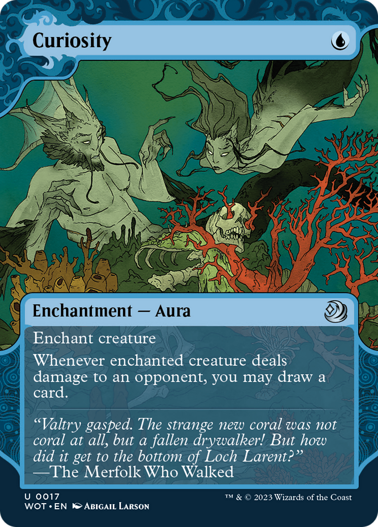 Curiosity (WOT-017) [Wilds of Eldraine: Enchanting Tales] (Showcase) (Borderless) MTG Single Wizards of the Coast