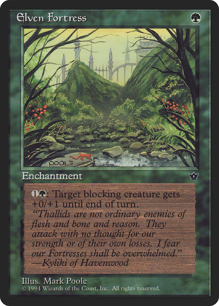 Elven Fortress (Mark Poole) [Fallen Empires] MTG Single Magic: The Gathering