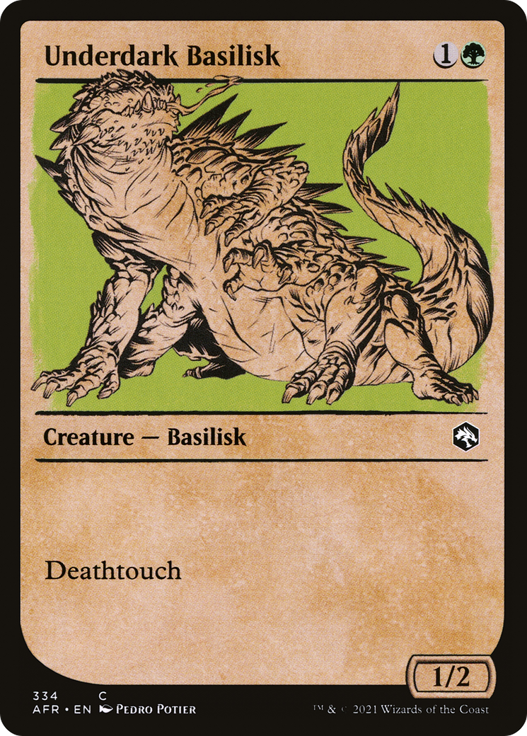 Underdark Basilisk (AFR-334) [Adventures in the Forgotten Realms] (Showcase) Foil MTG Single Wizards of the Coast