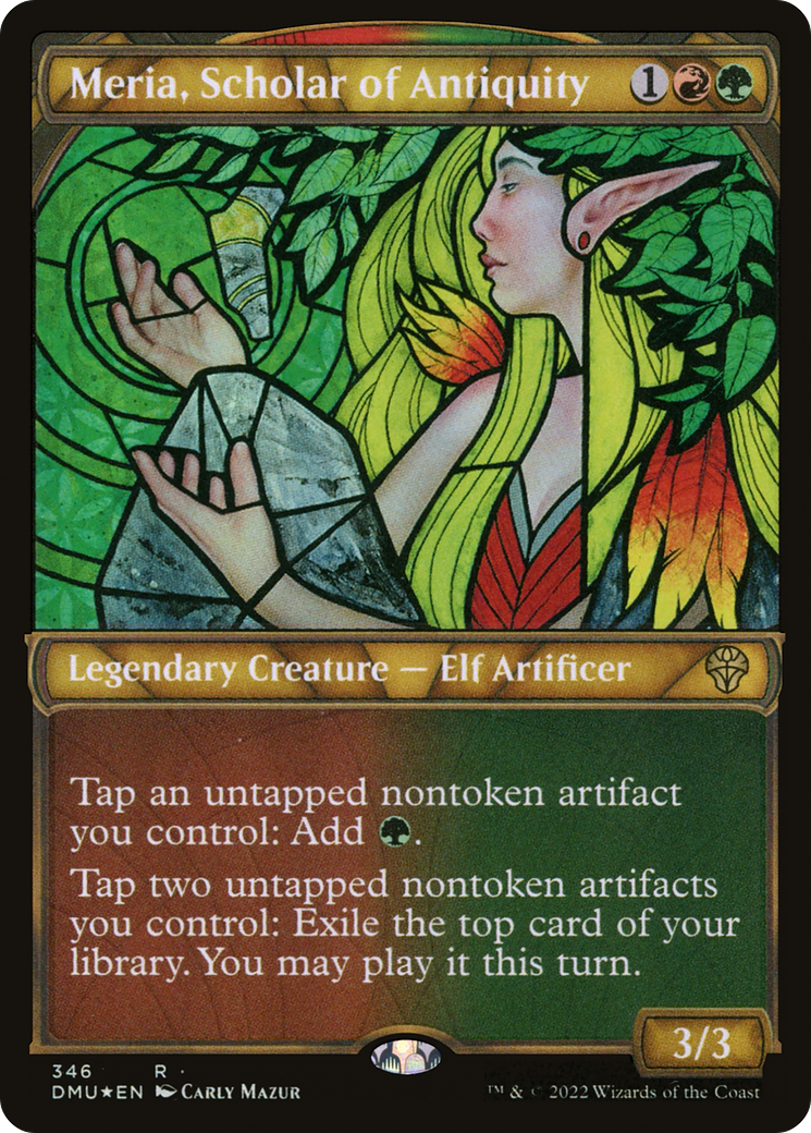 Meria, Scholar of Antiquity (Textured Foil) (DMU-346) [Dominaria United] (Showcase) Foil MTG Single Wizards of the Coast