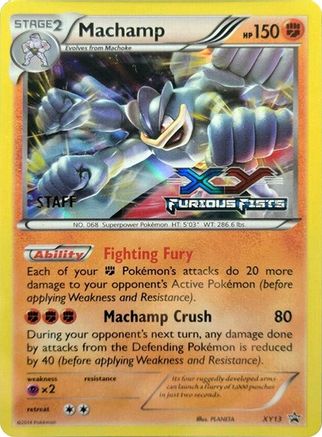 Machamp - XY13 (Prerelease) [Staff] () Holofoil [Promos: XY Promos] Pokemon Single Pokémon
