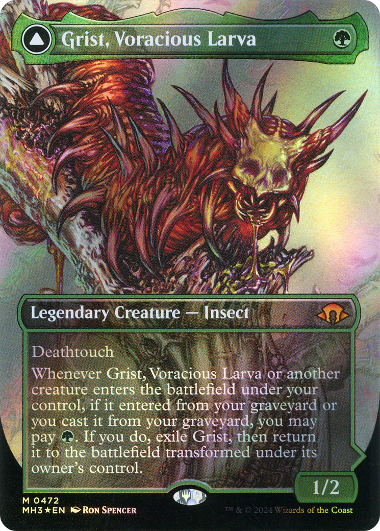 Grist, Voracious Larva (Textured Foil) (MH3-472) [Modern Horizons 3] (Borderless) Foil MTG Single Wizards of the Coast