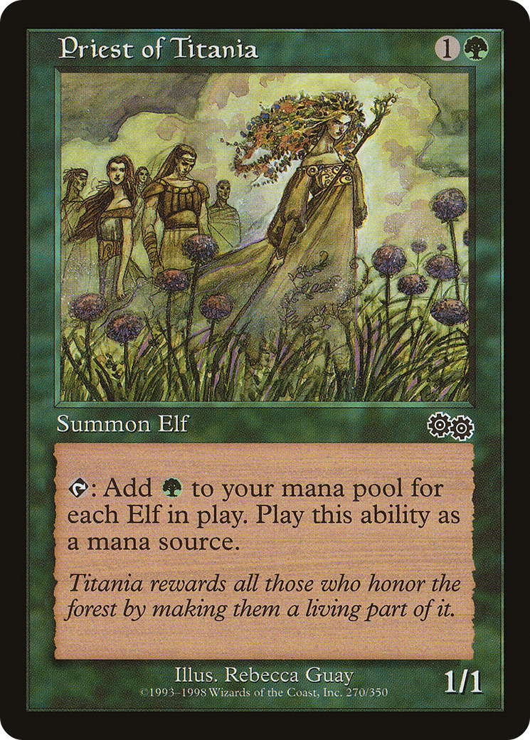 Priest of Titania (USG-270) [Urza's Saga] MTG Single Wizards of the Coast
