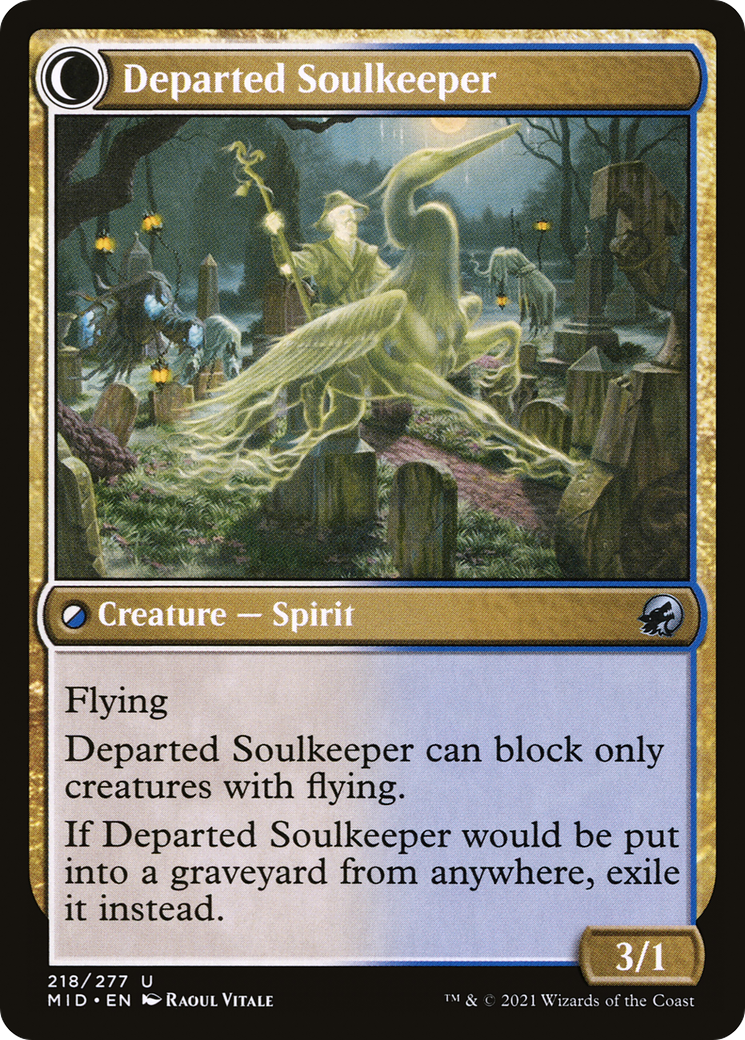 Devoted Grafkeeper // Departed Soulkeeper (MID-218) [Innistrad: Midnight Hunt] MTG Single Wizards of the Coast