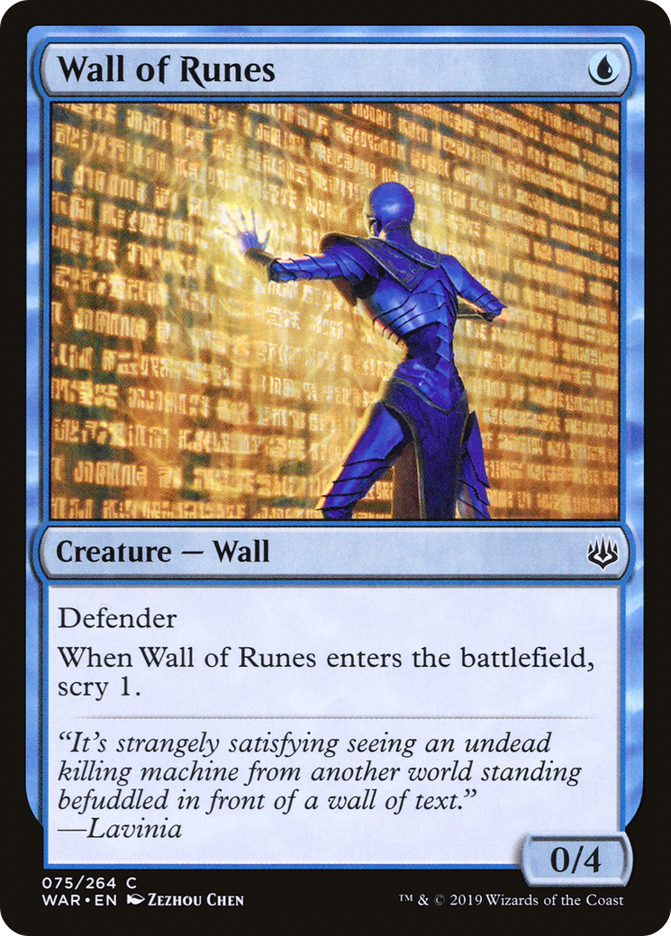 Wall of Runes [War of the Spark] MTG Single Magic: The Gathering