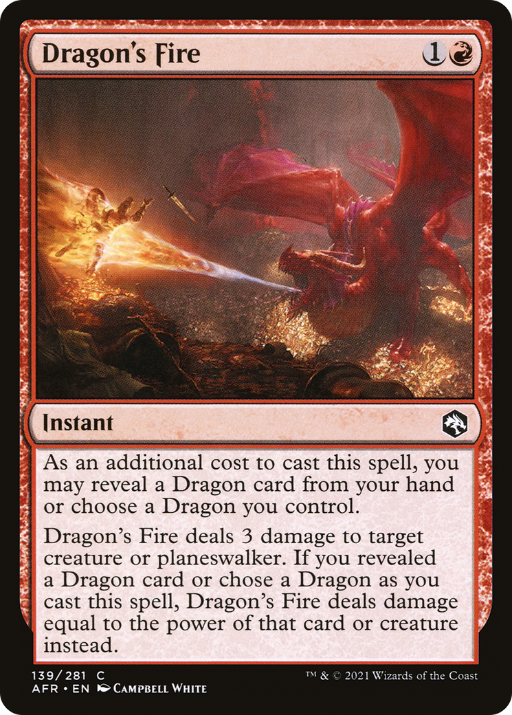 Dragon's Fire (AFR-139) [Adventures in the Forgotten Realms] MTG Single Wizards of the Coast