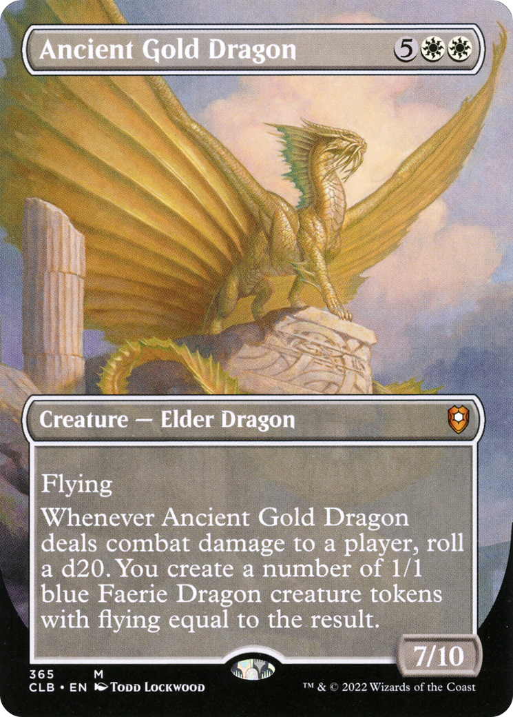 Ancient Gold Dragon (CLB-365) [Commander Legends: Battle for Baldur's Gate] (Borderless) Foil MTG Single Wizards of the Coast