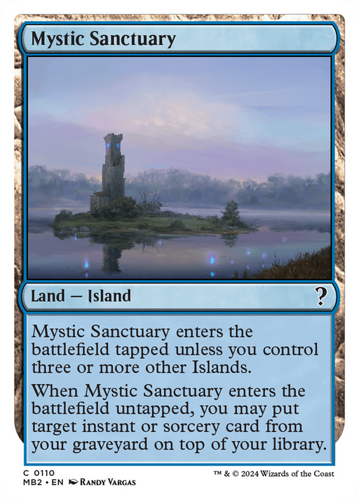 Mystic Sanctuary (White Border) (MB2-110) [Mystery Booster] Mystery Booster 2 MTG Single Wizards of the Coast