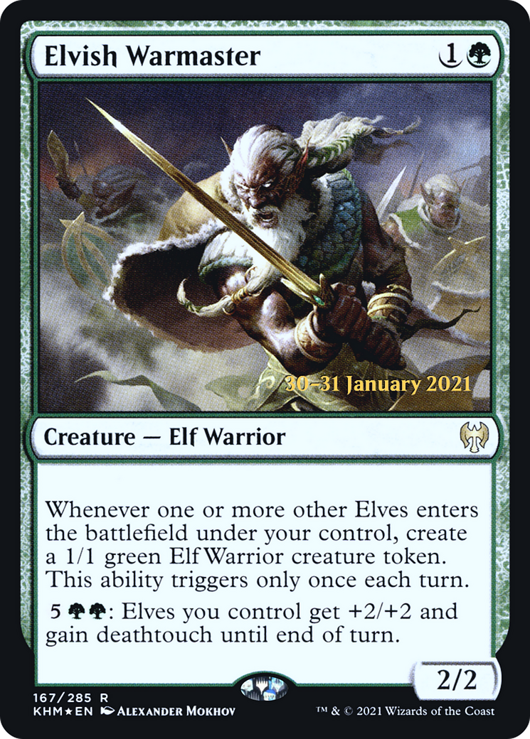 Elvish Warmaster (PRE-167) [Kaldheim Promos] Foil MTG Single Wizards of the Coast
