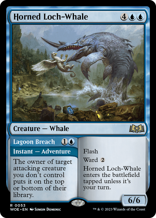Horned Loch-Whale // Lagoon Breach (WOE-053) [Wilds of Eldraine] Foil MTG Single Wizards of the Coast