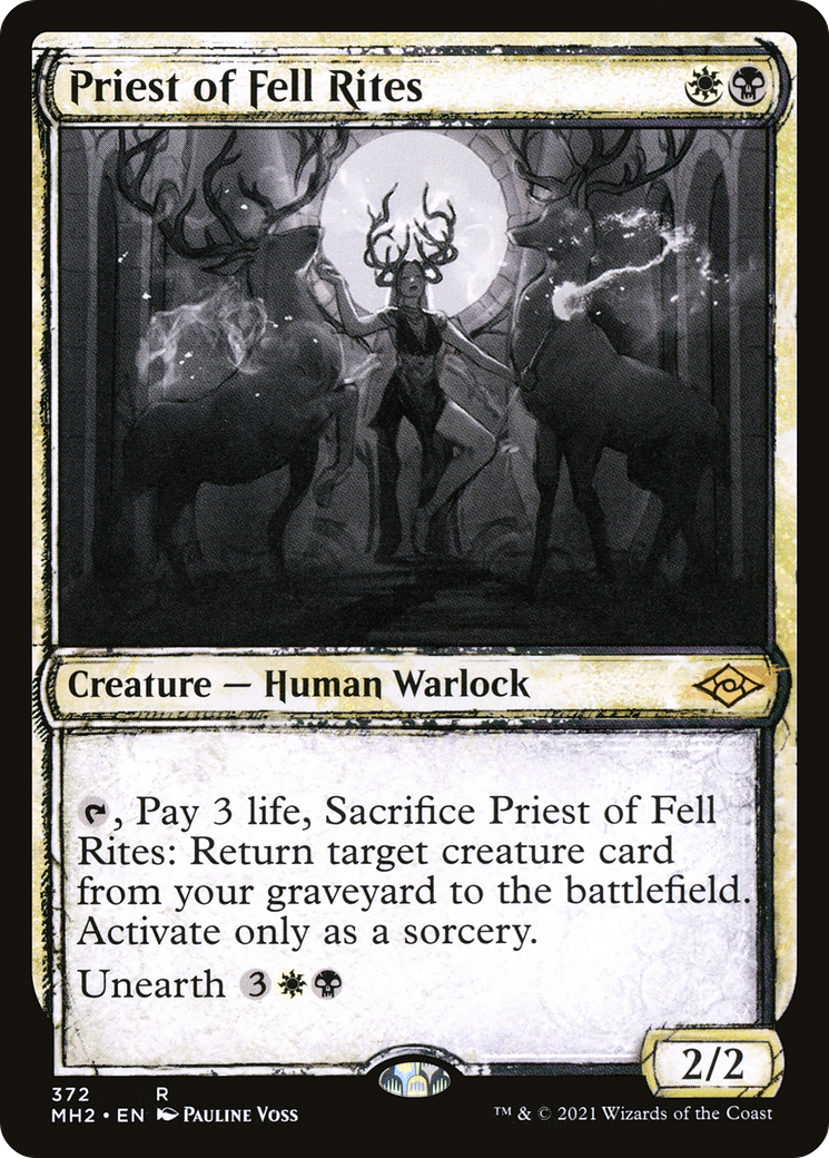 Priest of Fell Rites (MH2-372) [Modern Horizons 2] (Showcase) Foil MTG Single Modern Horizons 2
