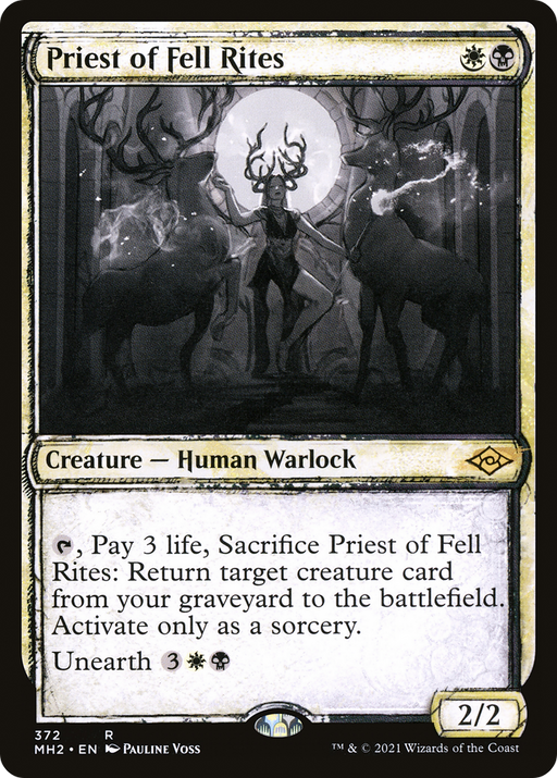 Priest of Fell Rites (MH2-372) [Modern Horizons 2] (Showcase) Foil MTG Single Modern Horizons 2
