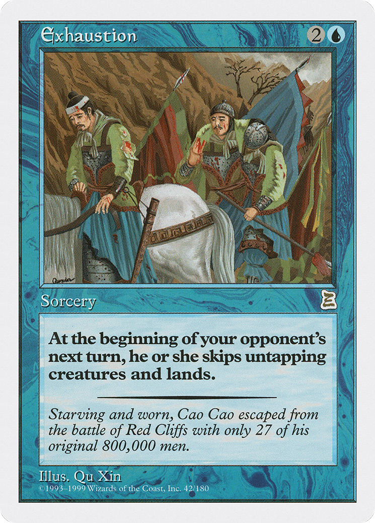 Exhaustion (PTK-042) [Oldschool] Portal Three Kingdoms MTG Single Wizards of the Coast