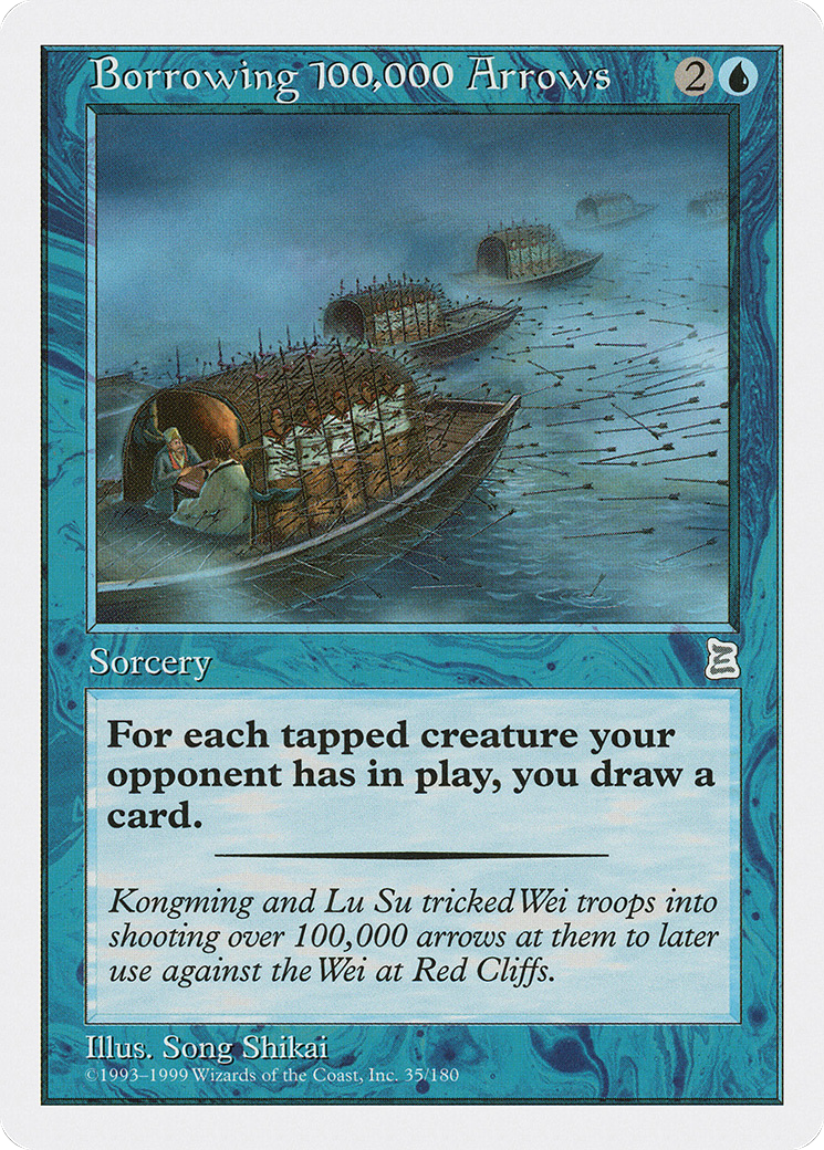 Borrowing 100,000 Arrows (PTK-035) [Oldschool] Portal Three Kingdoms MTG Single Wizards of the Coast