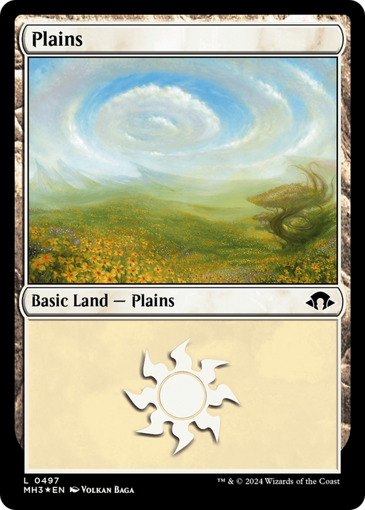 Plains (0497) (Ripple Foil) (MH3-497) [Modern Horizons 3] Foil MTG Single Wizards of the Coast