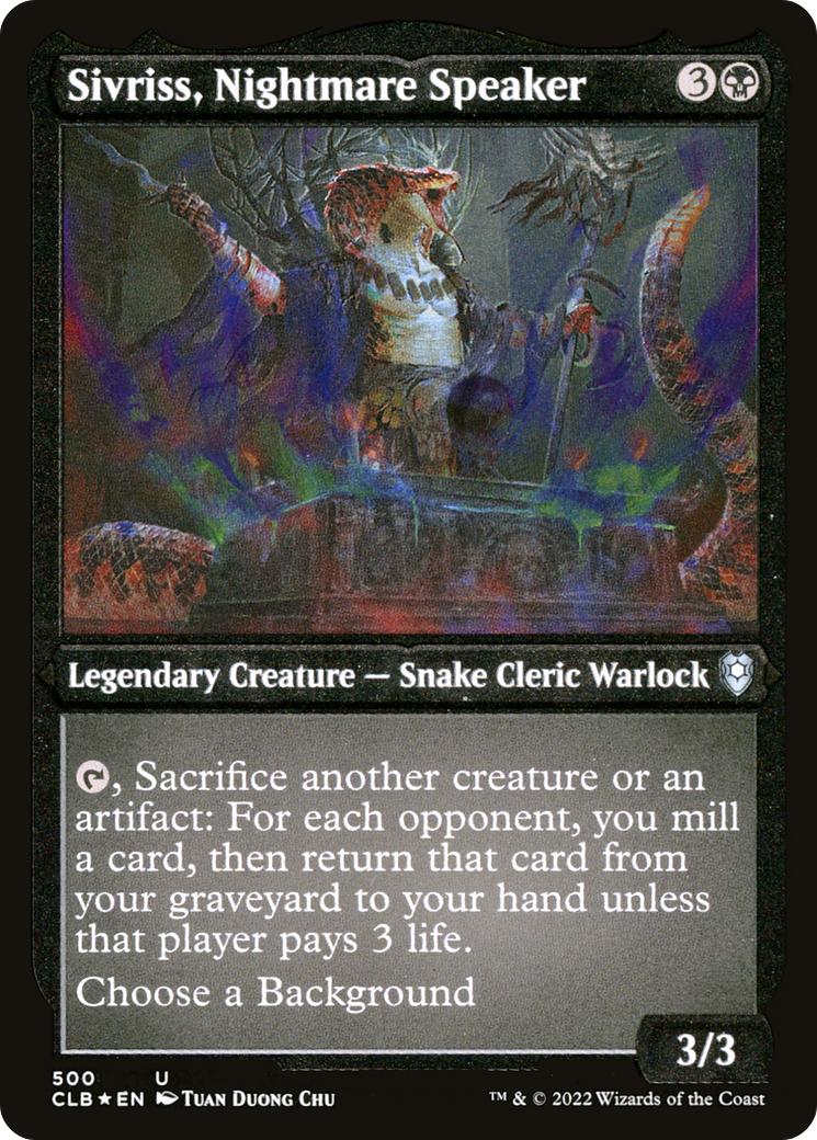Sivriss, Nightmare Speaker (CLB-500) [Commander Legends: Battle for Baldur's Gate] Etched Foil MTG Single Wizards of the Coast