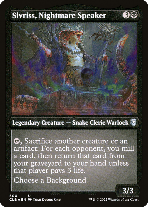 Sivriss, Nightmare Speaker (CLB-500) [Commander Legends: Battle for Baldur's Gate] Etched Foil MTG Single Wizards of the Coast