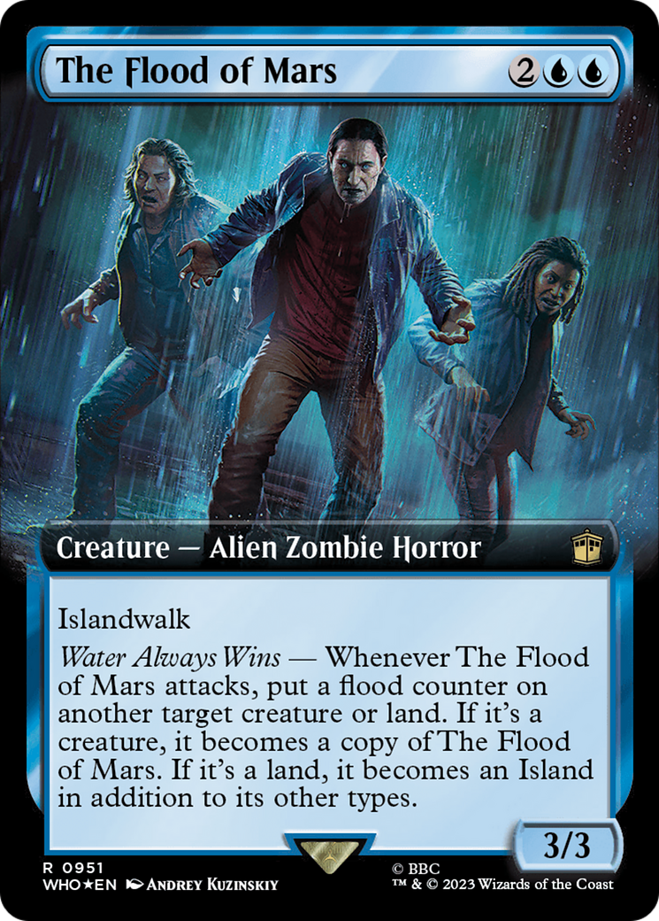 The Flood of Mars (Surge Foil) (WHO-951) [Doctor Who] (Extended Art) Foil MTG Single Wizards of the Coast