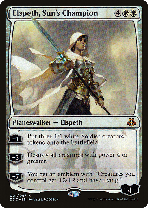 Elspeth, Sun's Champion (DDO-001) [Misc] Duel Decks: Elspeth vs. Kiora Foil MTG Single Wizards of the Coast