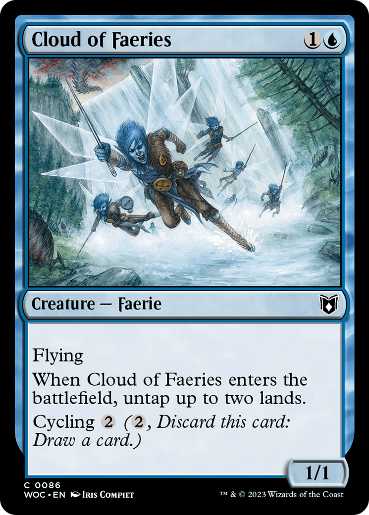 Cloud of Faeries (WOC-086) [Wilds of Eldraine Commander] MTG Single Wizards of the Coast
