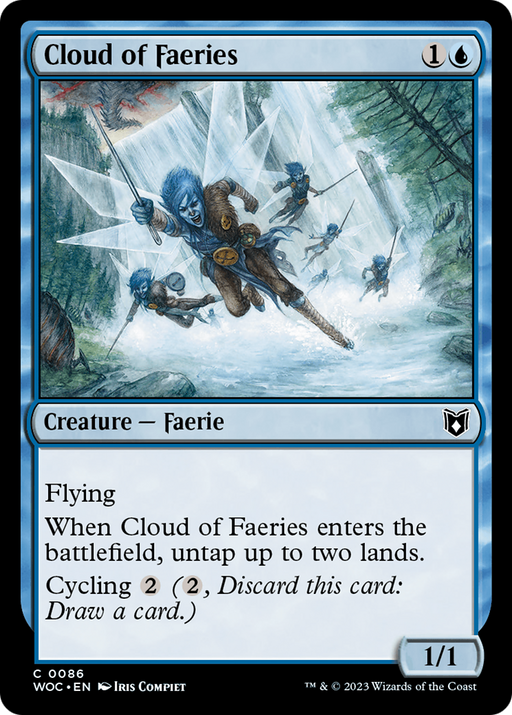 Cloud of Faeries (WOC-086) [Wilds of Eldraine Commander] MTG Single Wizards of the Coast
