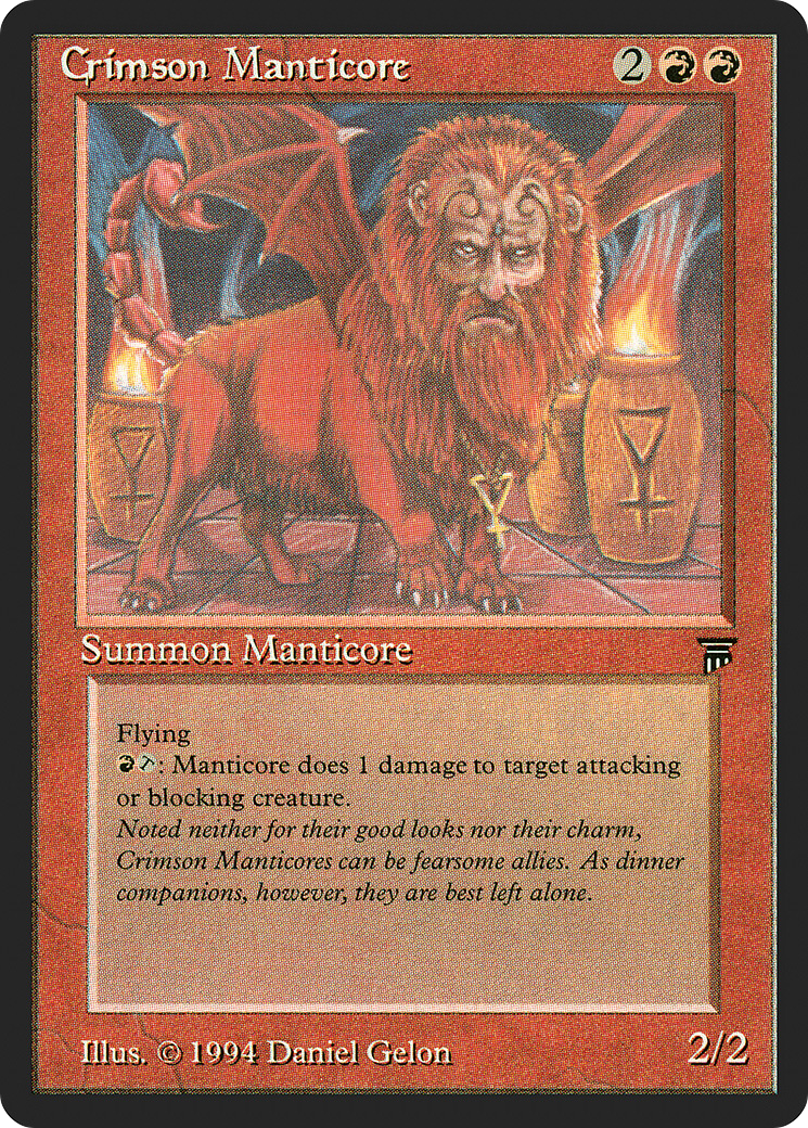 Crimson Manticore (LEG-) [Oldschool] Legends MTG Single Wizards of the Coast