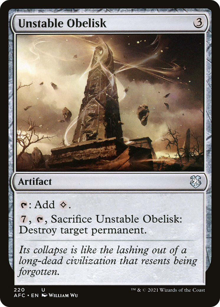 Unstable Obelisk (AFC-220) [Forgotten Realms Commander] MTG Single Wizards of the Coast