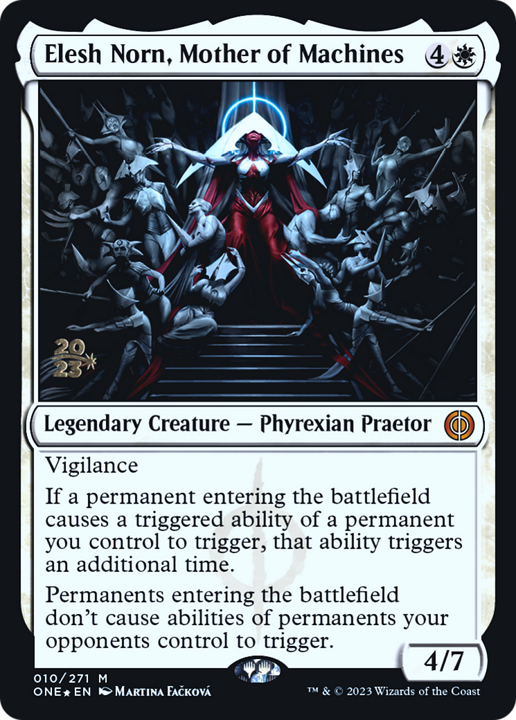 Elesh Norn, Mother of Machines (PRE-010) [Phyrexia: All Will Be One Promos] Foil MTG Single Wizards of the Coast
