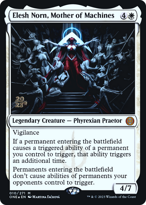 Elesh Norn, Mother of Machines (PRE-010) [Phyrexia: All Will Be One Promos] Foil MTG Single Wizards of the Coast