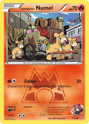 Team Magma's Numel (1/34) Reverse Holofoil [XY: Double Crisis] Pokemon Single Pokémon