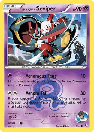 Team Aqua's Seviper (9/34) Reverse Holofoil [XY: Double Crisis] Pokemon Single Pokémon