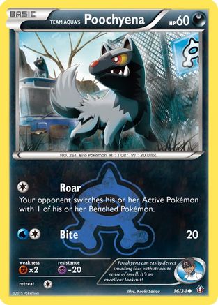 Team Aqua's Poochyena (16/34) Reverse Holofoil [XY: Double Crisis] Pokemon Single Pokémon