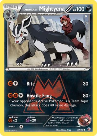 Team Magma's Mightyena (19/34) Reverse Holofoil [XY: Double Crisis] Pokemon Single Pokémon