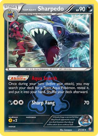 Team Aqua's Sharpedo (21/34) Reverse Holofoil [XY: Double Crisis] Pokemon Single Pokémon